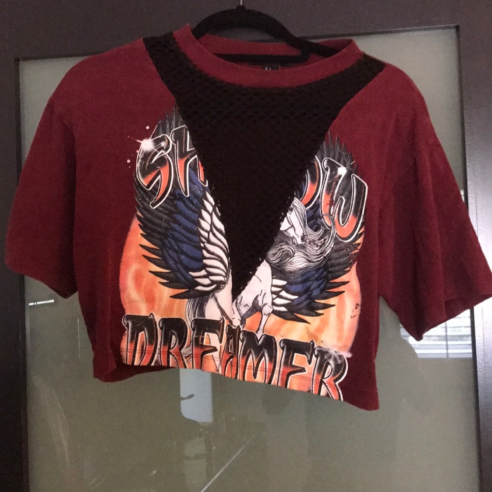 Band tee with low neck